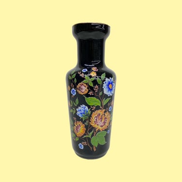 Vintage Ardalt Vase Retro 1960s Mid Century Modern + Black Amethyst + Glass + Floral Design + Made in Italy + Home Decor + MCM Decoration 