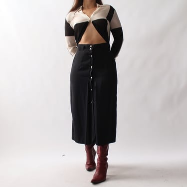 Vintage Button Down Midi Skirt - W28