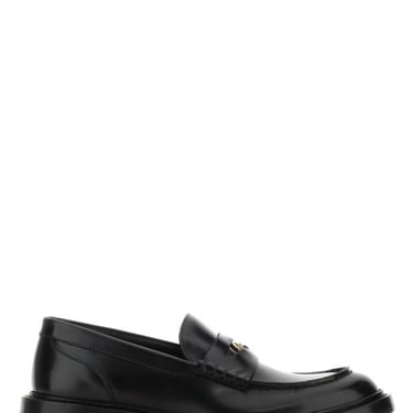 Versace Man Black Leather Medusa Loafers