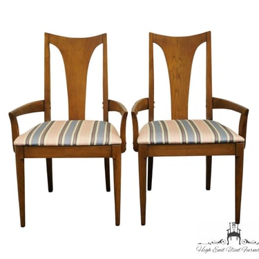 Set of 2 BROYHILL LENOIR Mid Century Modern Splat Back Dining Arm Chairs 