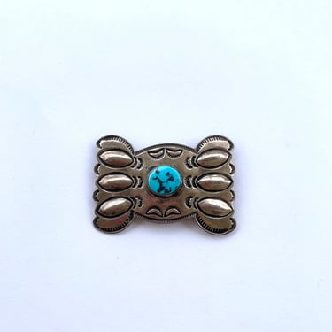 JY Sterling Turquoise Brooch Vintage