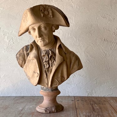 19th C. Terracotta Bust of Frederick the Great