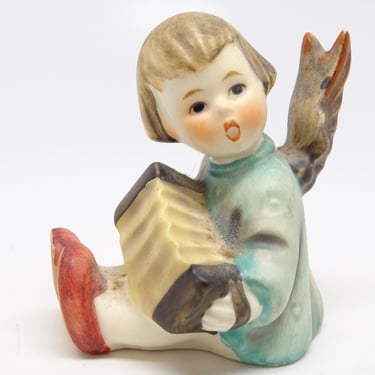 Vintage Hummel Angel With Accordion #139/0 Candle Holder, Goebel W. Germany, Hand Painted for Nativity 