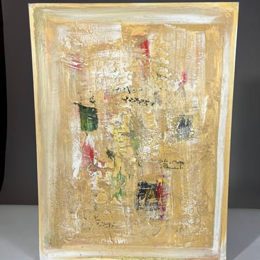 60s Mid Century Brutalist Abstract Oil on Canvas - Unframed 