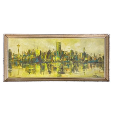 Seattle Skyline Painting by Nell Wheeler 