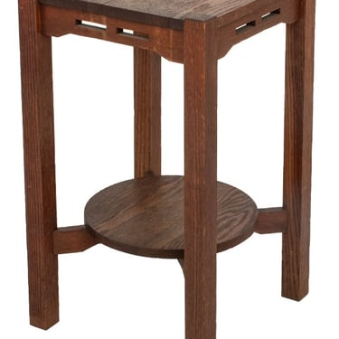 Arts and Crafts Oak Two-Tier Side Table