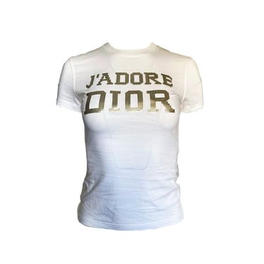 Dior J'Adore White Studded T-Shirt