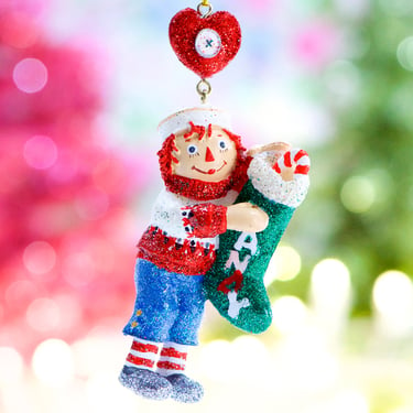 VINTAGE: 2000 - Raggedy Ann and Andy Glitter Christmas Ornament - The Danbury Mint - Collectors Ornaments  - SKU 00034964 