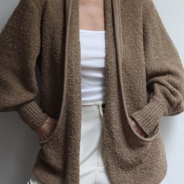 Vintage Toffee Boucle Knit Cardigan