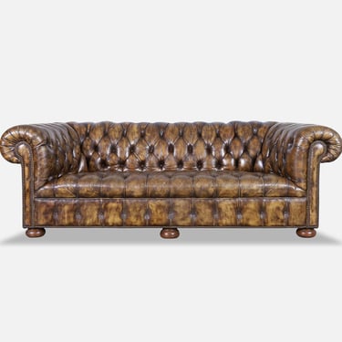 Vintage Butterscotch Leather Chesterfield Sofa