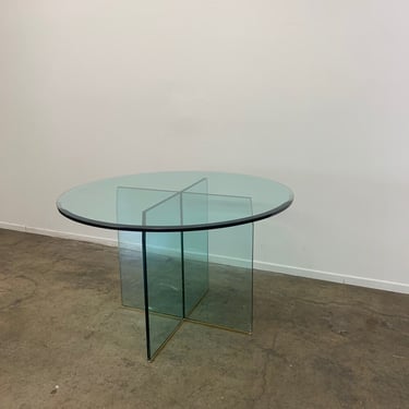 Leon Rosen for Pace Glass Dining Table 