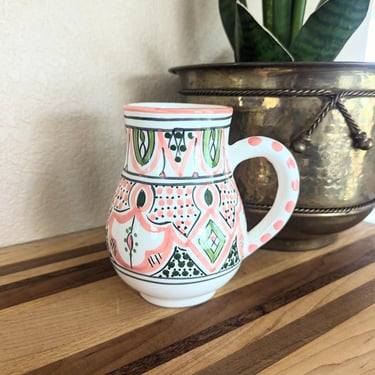 Handpainted Pink Moroccan Ceramic Mug 