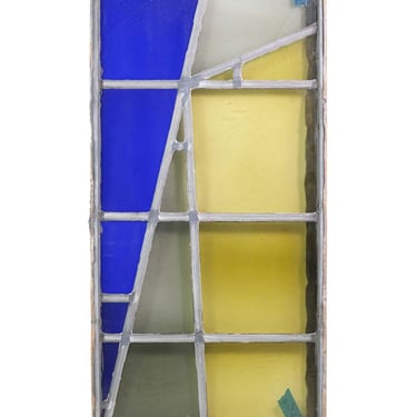 Robert Sowers Yellow, Clear &#038; Blue JFK Leaded Frame Window