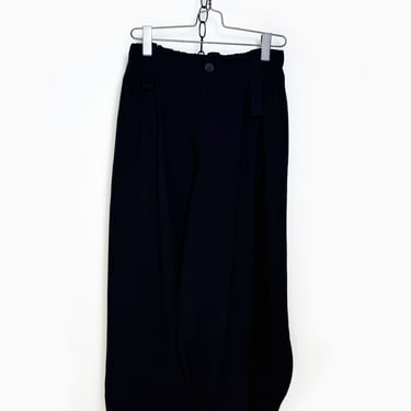 Pinstripe Crinkle Texture Balloon Pants