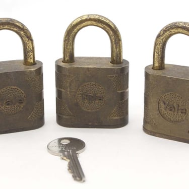 Set of Antique Yale &#038; Towne Brass Padlocks