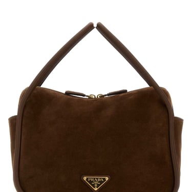 Prada Women Brown Suede Handbag