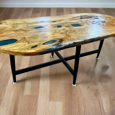 Olive Wood and Epoxy Coffee Table