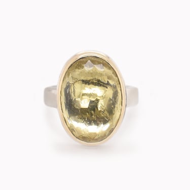 Yellow Beryl Oval Statement Ring