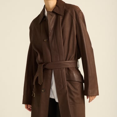 Hermès Brown Leather Coat