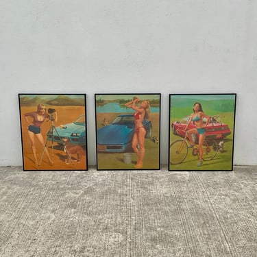 70’s Car Girl Pinup Posters