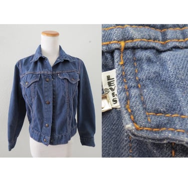 Vintage Levi's for Gals Denim Jacket - 1970s 70s Levis Jean Jacket with White Big E Label - Size Medium 