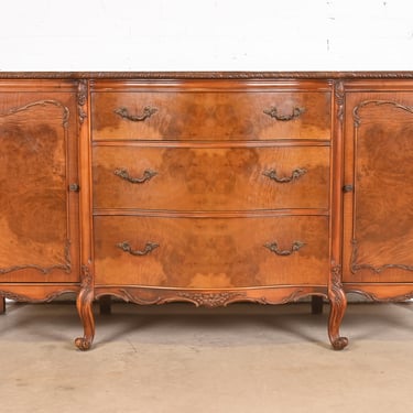 Romweber French Provincial Louis XV Burl Wood Sideboard or Bar Cabinet, Circa 1920s