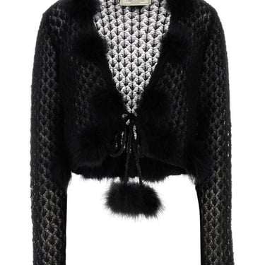 Blumarine Woman Black Nylon Blend Cardigan