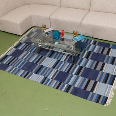 Blue Colorblock Kilm Rug