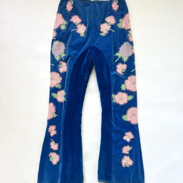 1970s Western Style Rhinestone and Applique Pants 