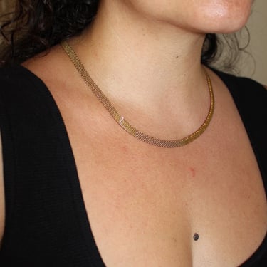 Vintage Gold Mesh Collar Necklace