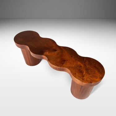 Organic Modern Bench in Solid African Sapele Mahogany by Mark Leblanc for Mark Leblanc Studios, USA, c. 2024 