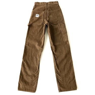 70's Lee Dungarees Vintage Brown Carpenter Corduroy Pants / Size 22 XXS 