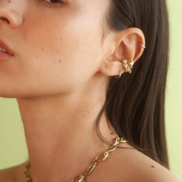 Brass Magma Ear Cuff