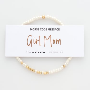 Girl Mom Morse Code Bracelet, Mother's Day Gift for Her, Gift For New Mom, Baby Shower Gift for Mom, Mom of Girls, Mama Bracelet 