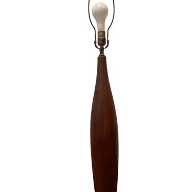 Tall Danish Mid Century Modern Turned Teak Lamp by ESA SK92-23