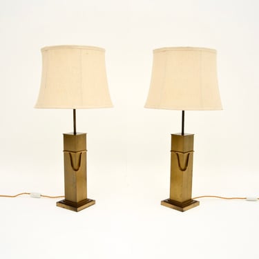 Pair of Vintage French Brass Table Lamps