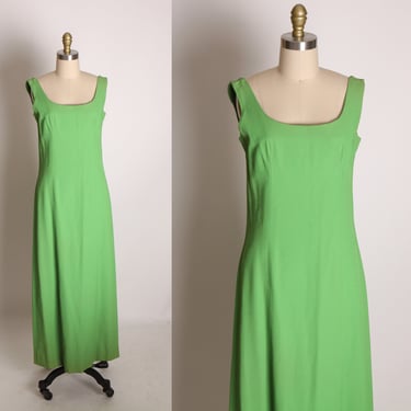 Early 1960s Green Lurex Sleeveless Full Length Formal Dress -XS 