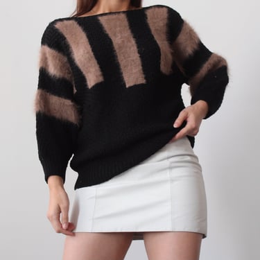 Vintage Angora Striped Sweater