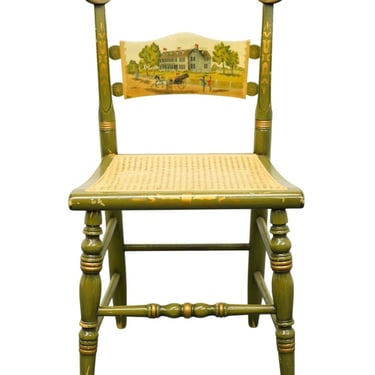 GENUINE HITCHCOCK Limited Edition  Hand Painted Accent Chair - The  Adams Old House 1976 No. 90 