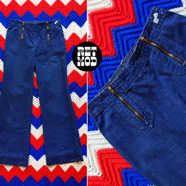 Cool Vintage 70s Double Zip Blue Jeans 