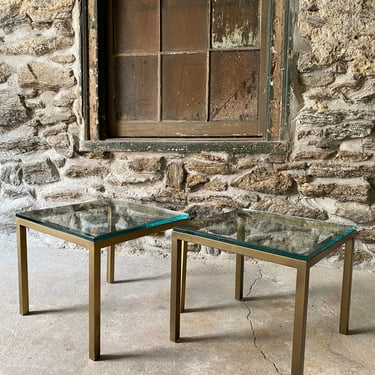 Mid century end table brass and glass side tables mid century modern accent table 