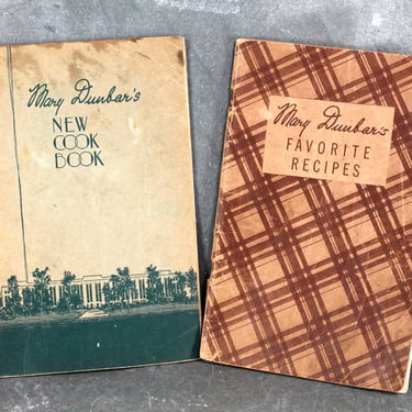 Set of 2 Antique Mary Dunbar Cookbooks | 1930s Jewel Tea Co. Cookbooklets | Mary Dunbar's New Cook Book | Mary Dunbar's Favorite Recipes 