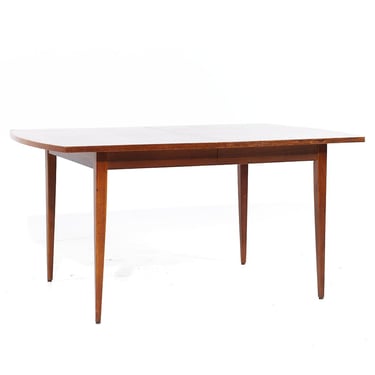 Merton Gershun for American of Martinsville Mid Century Walnut Expanding Dining Table with 2 Leaves - mcm 