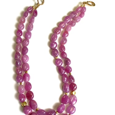 DMD Fine -Pink Sapphire Multi Strand Necklace