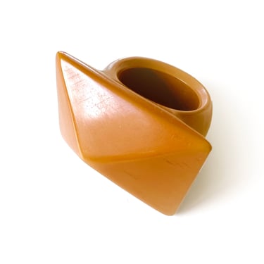 Vintage Butterscotch Bakelite Ring, Rockabilly Style Jewelry, Chunky Ring, 1940s Vintage Jewelry, Gift for Her / Size 5.25 