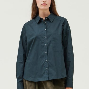 Grade & Gather - Poplin Button Down Shirt - Deep Sea