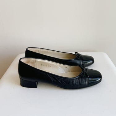 Ink Leather Ballet Flat | Size 8.5