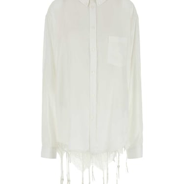 Balenciaga Women White Lyocell Oversize Shirt