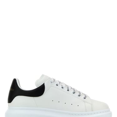 Alexander Mcqueen Men White Leather Sneakers With Black Leather Heel