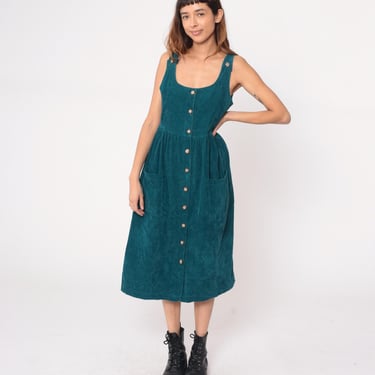 Vintage and new 1970s corduroy pinafore dress from stores in USA